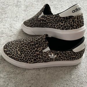 Adidas Court Rally Leopard Print Slip on Sneakers 🐆